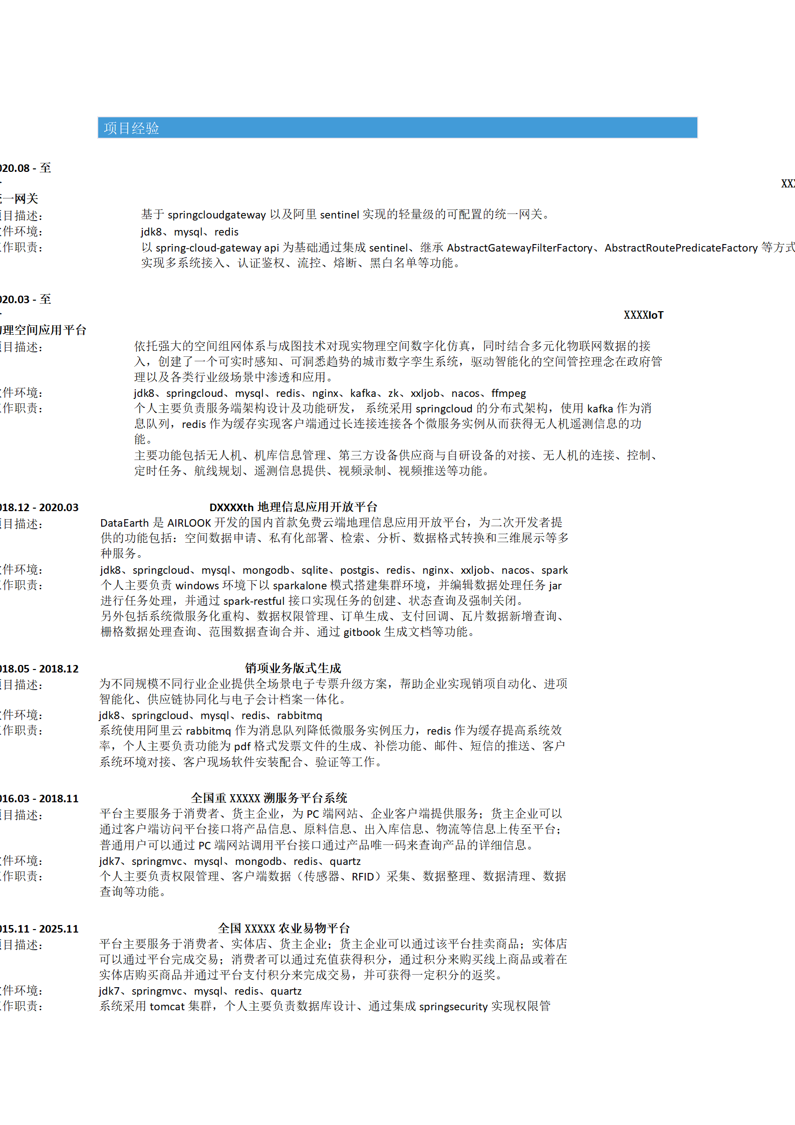 qiyey-0008JAVA互联网软件开发类岗位求职简历模板/