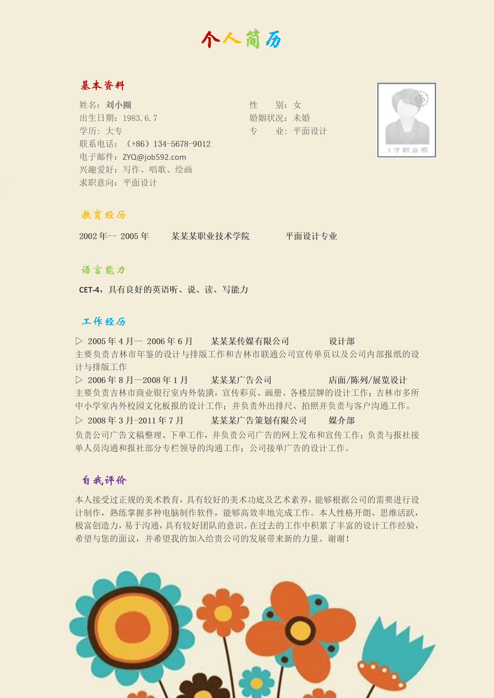 qiyey-000346护理学专业毕业生简历模板/