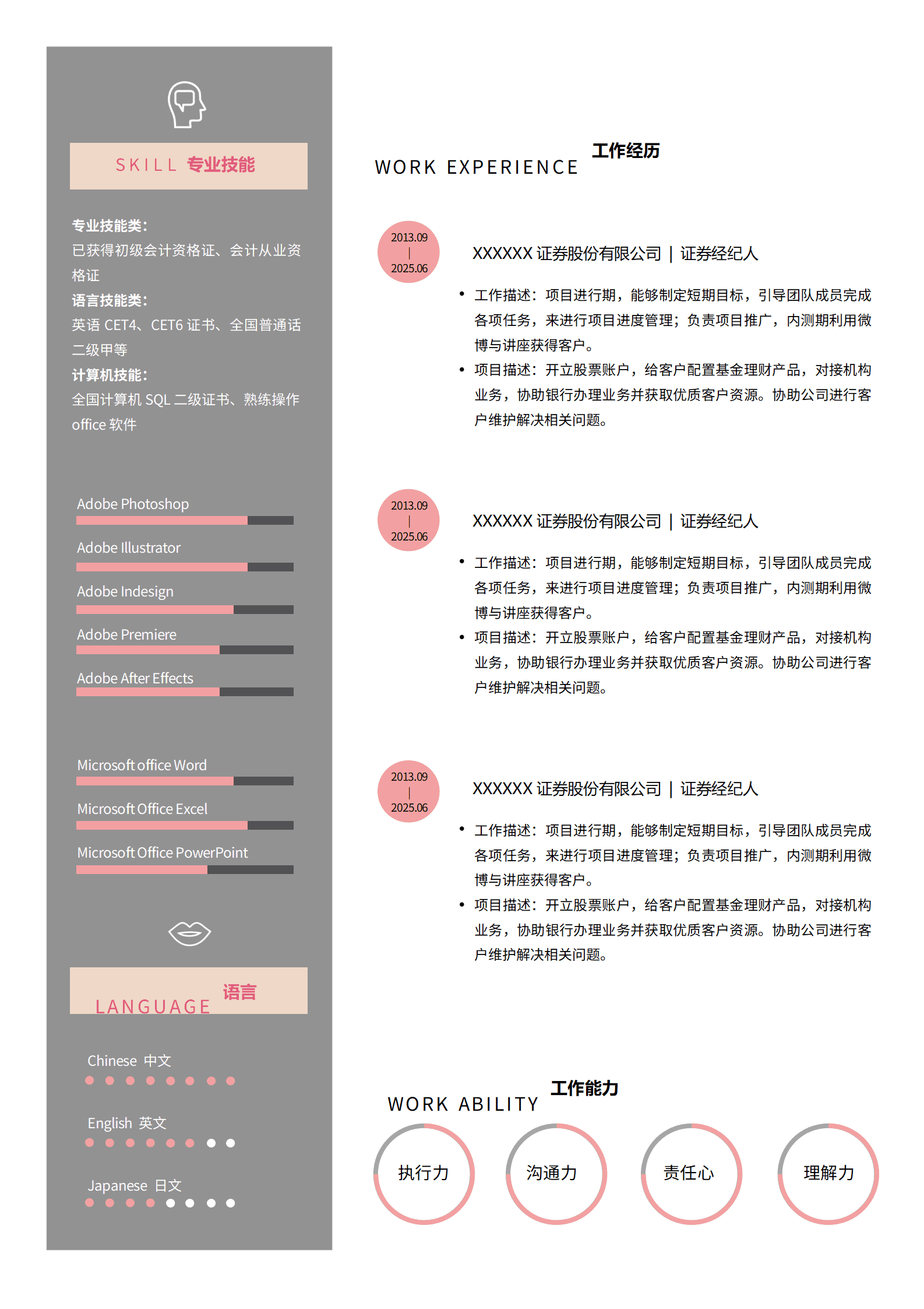 qiyey-000624渠道经理职位简历模板/