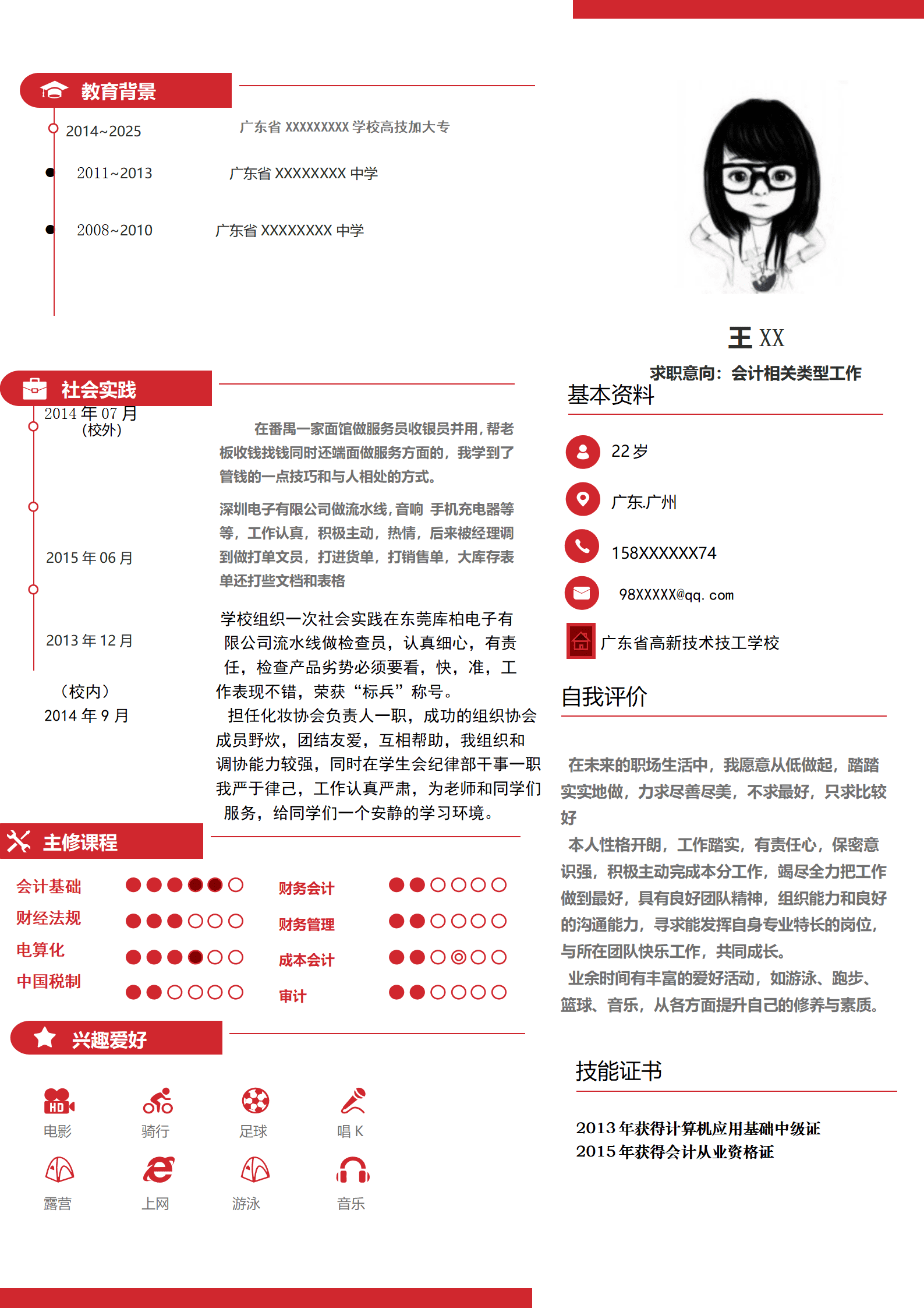 qiyey-000650人事专员岗位简历模板/