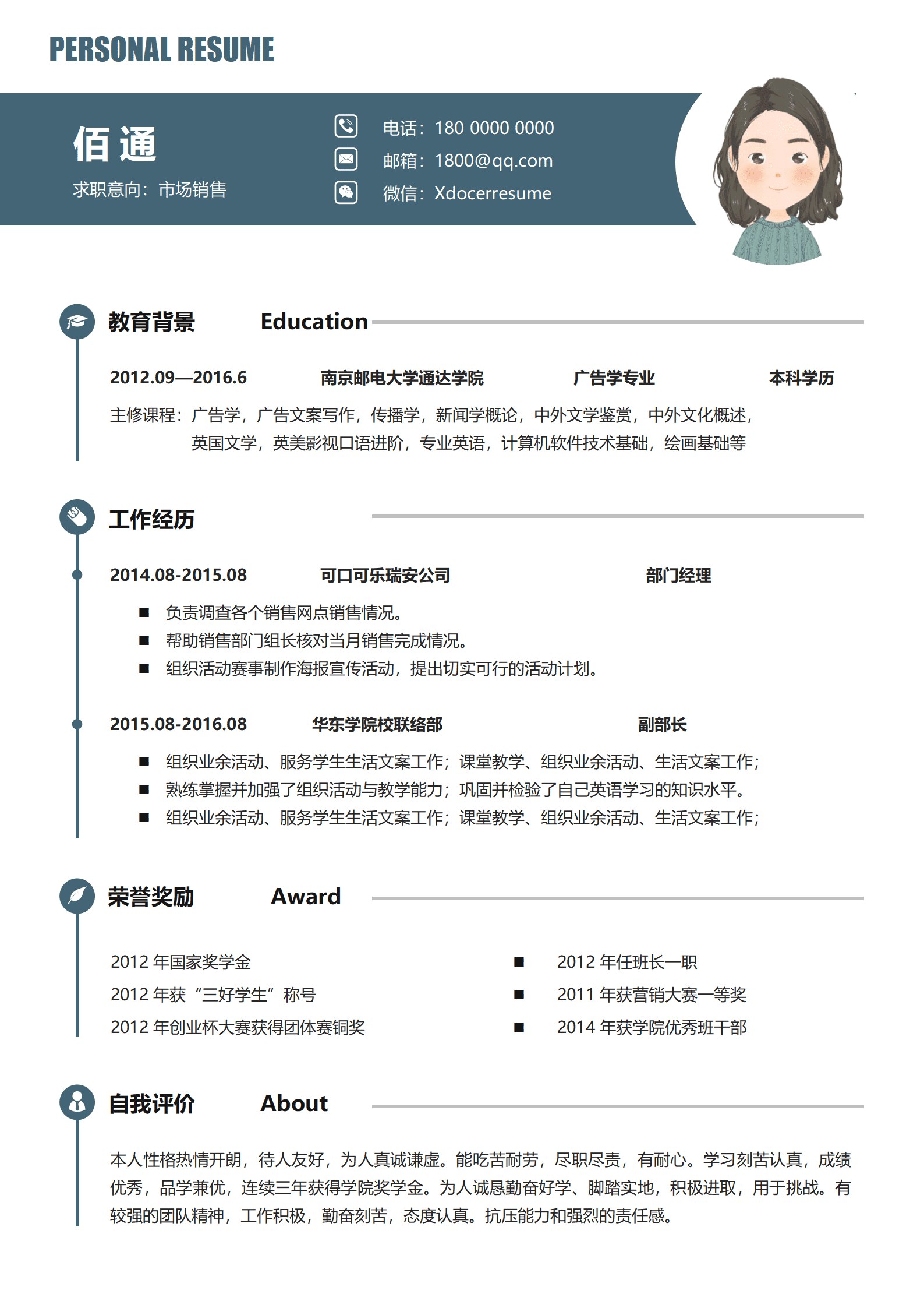 BYDS-00167护士简历带封面/