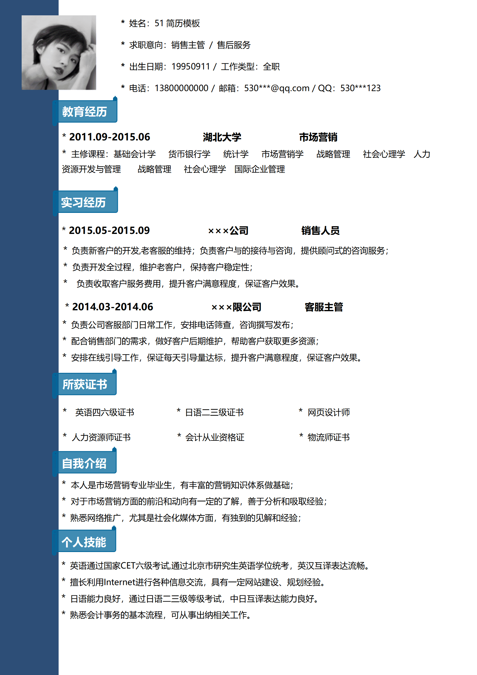 BYDS-00448最新多页简历模板下载/