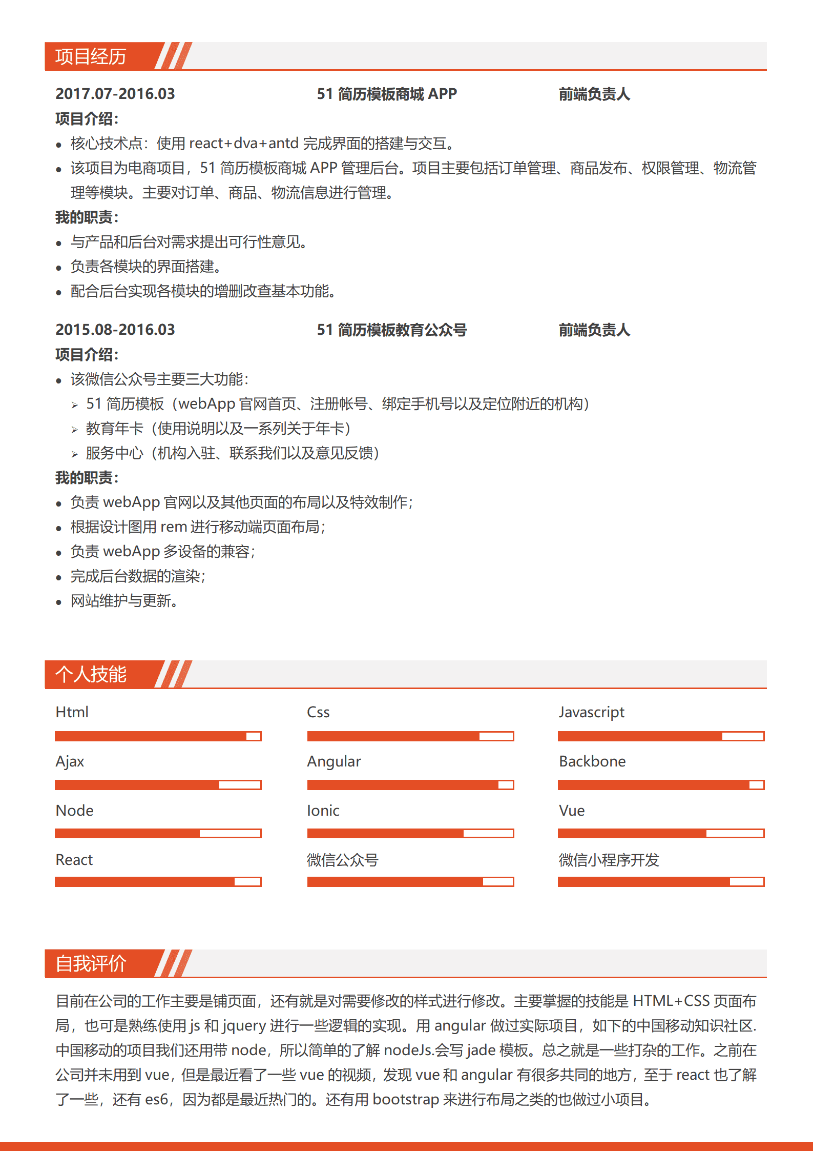 BYDS-00364前端开发工程师熟悉前端架构多页简历模板/