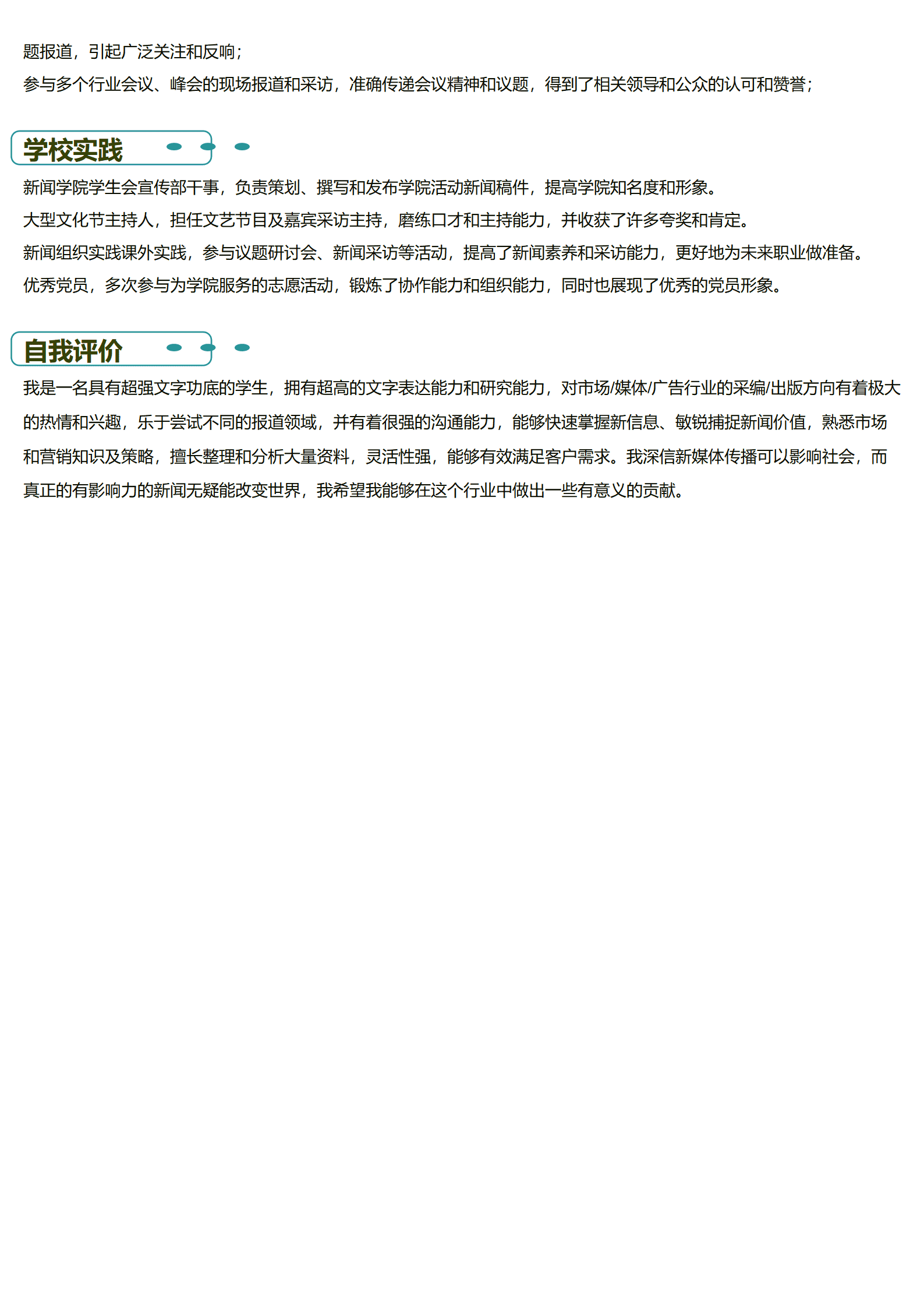 BYDS-00176记者超强文字功底多页简历模板/