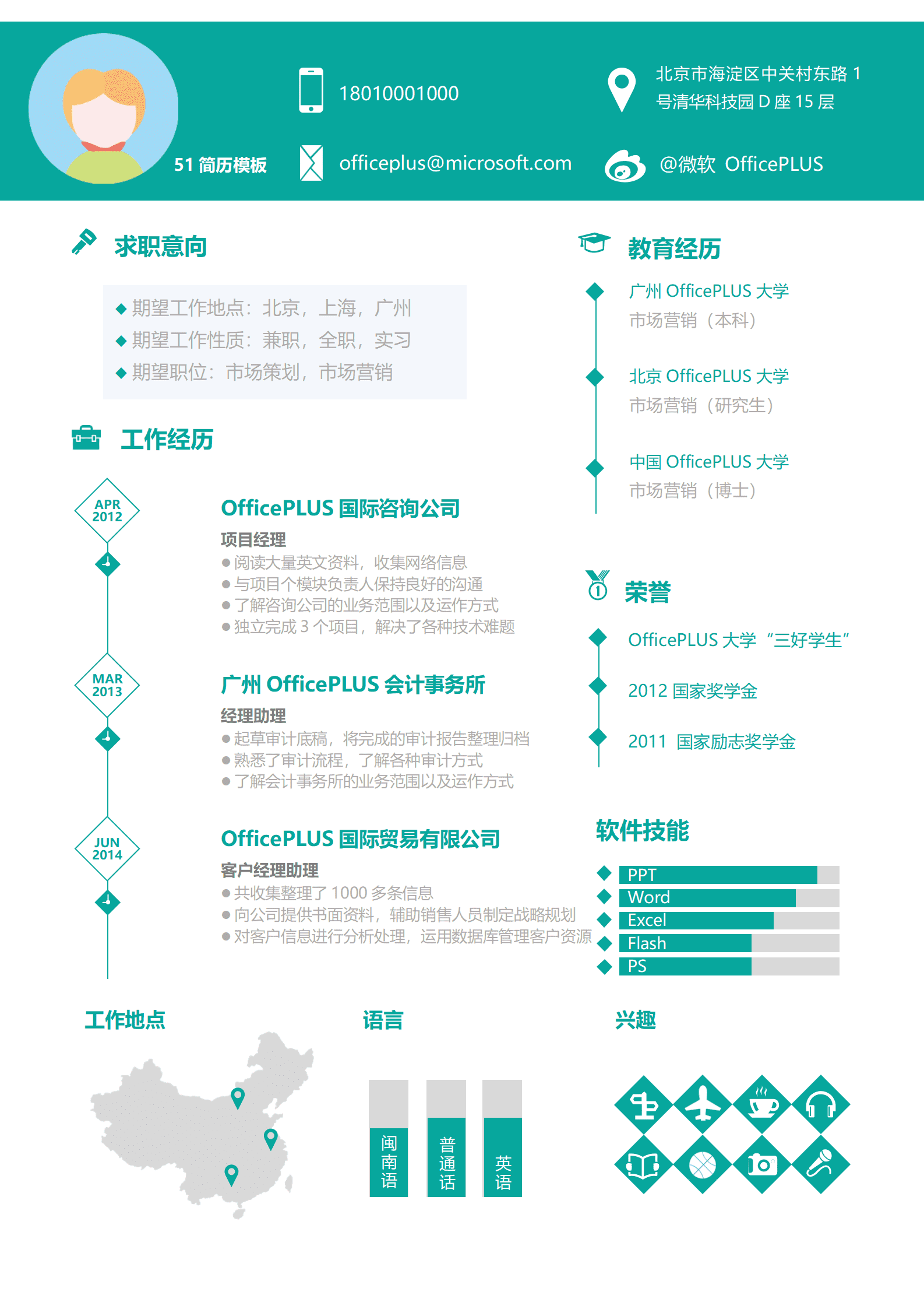 JYDE-00016创意个人求职简历word简历模板/