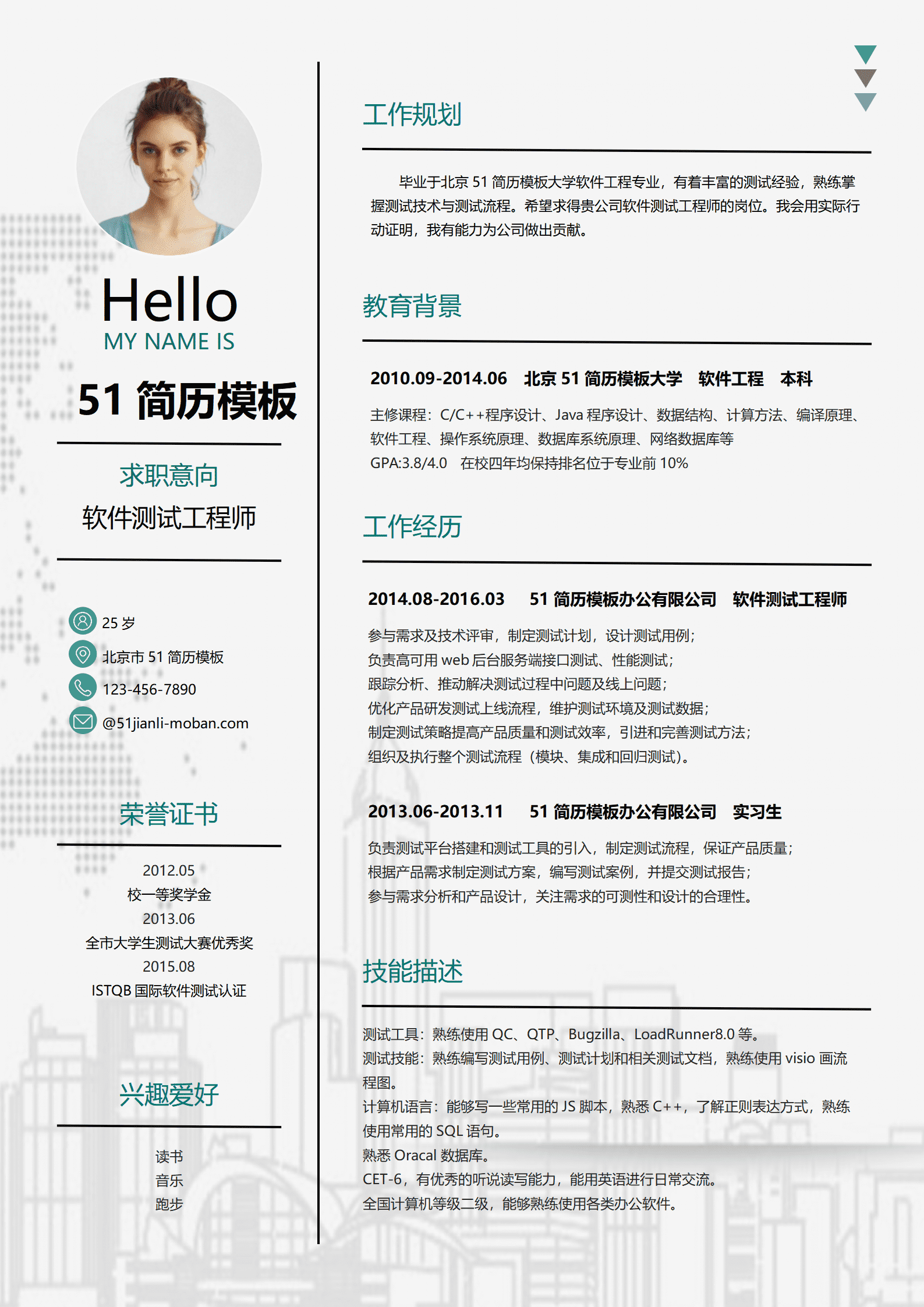 SE-000106商务实用软件实用工程师简历word模板/