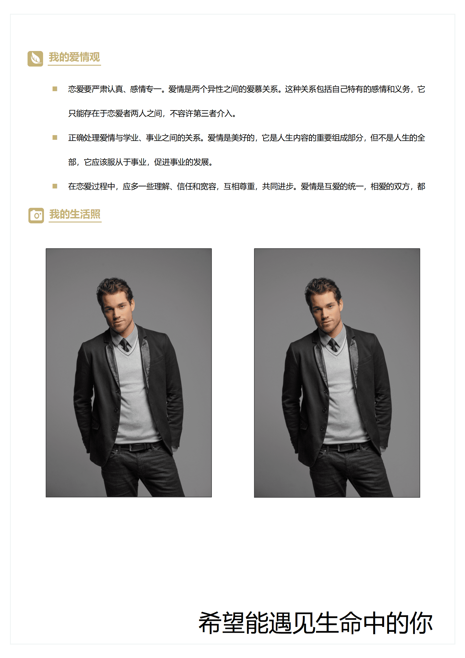 SE-000131相亲简历模板免费/