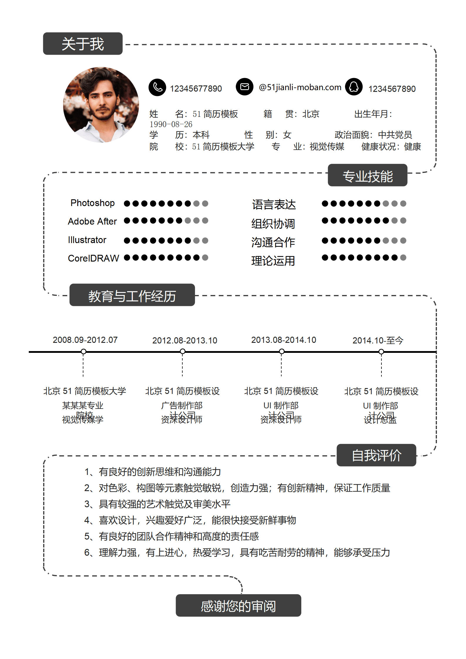 SE-000117视觉传媒专业3年以上工作经验简历模板/