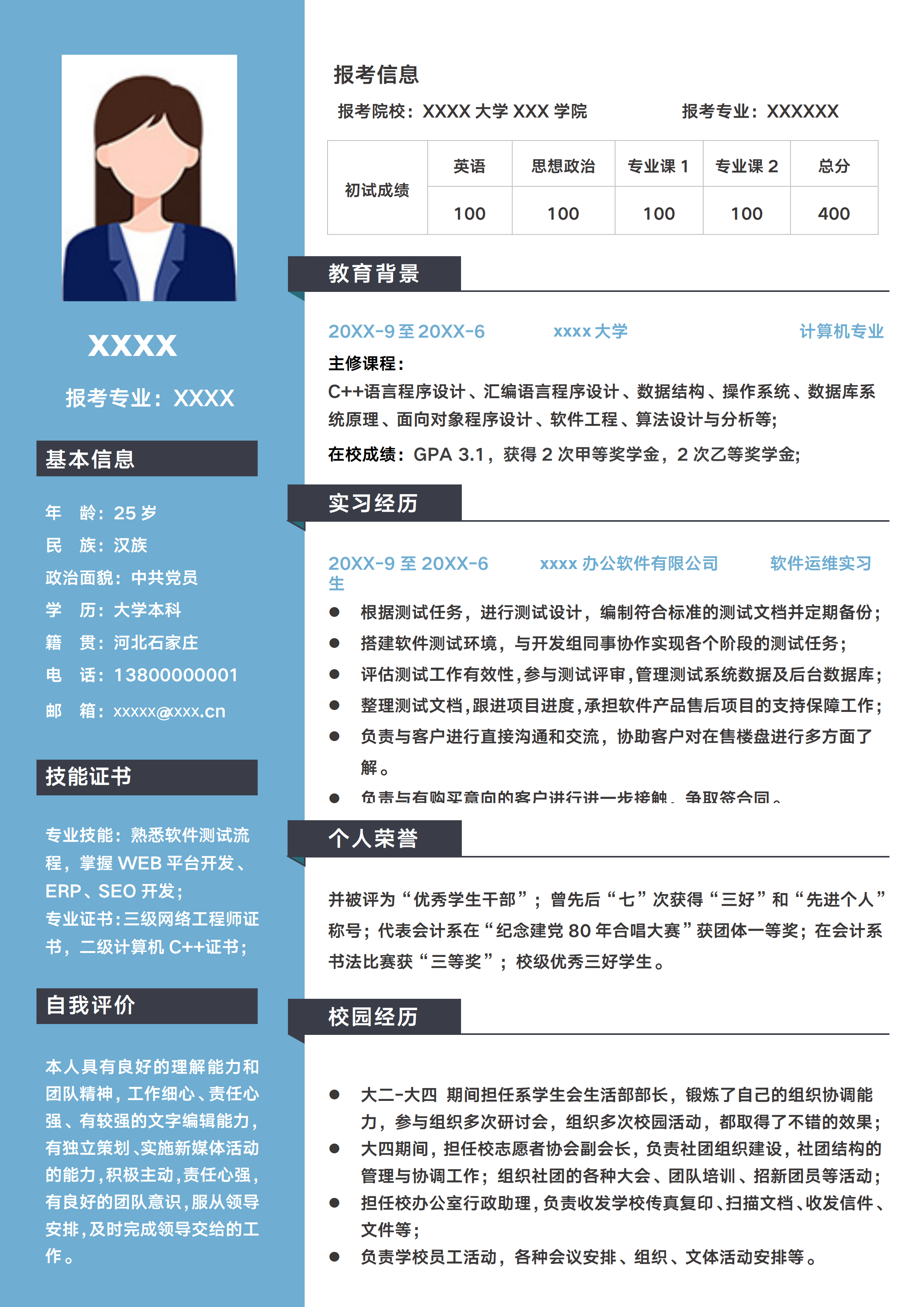 GN-0128考研复试简历/