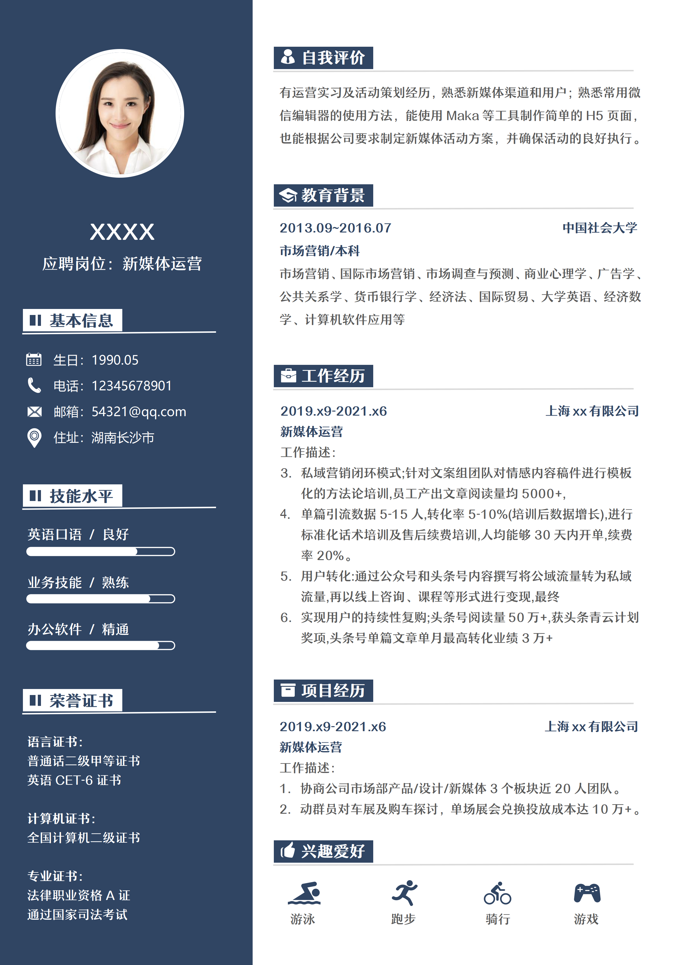 GN-0187新媒体运营求职简历/