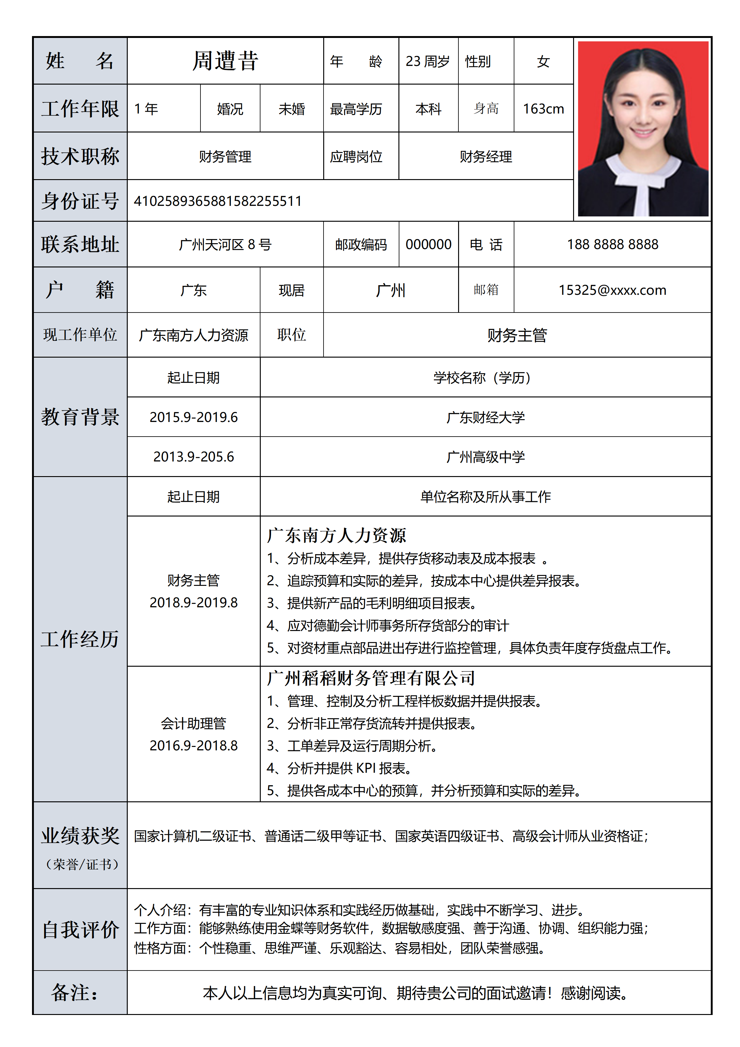 GN-0282应届生通用简历表格/