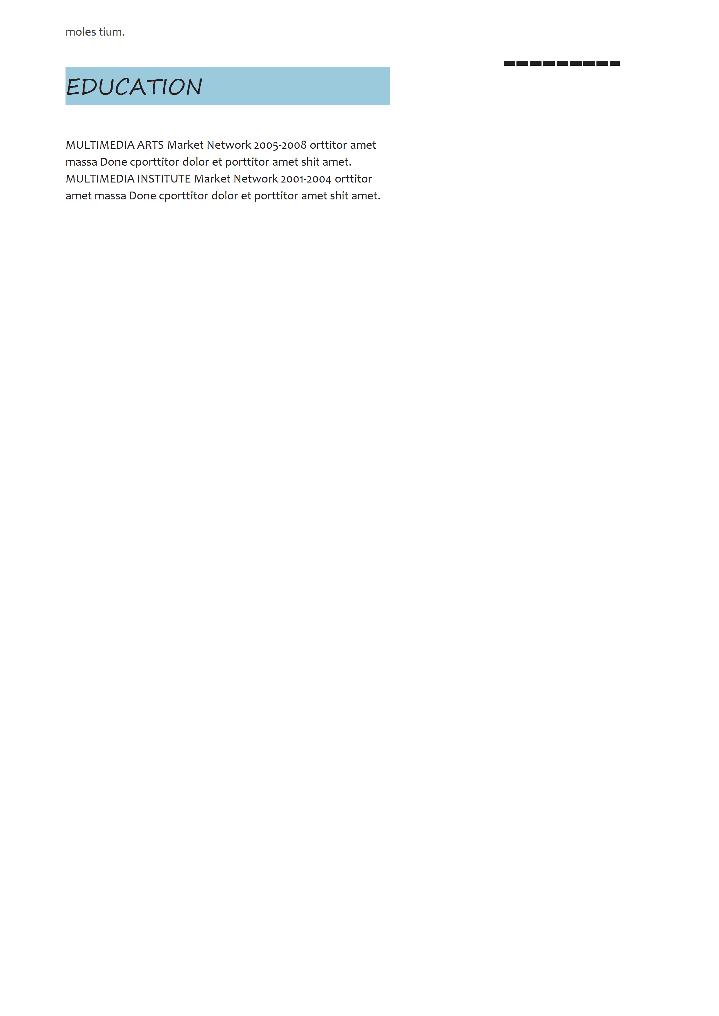 ELSY-0016英文简历浅蓝色极简风简历word模板/