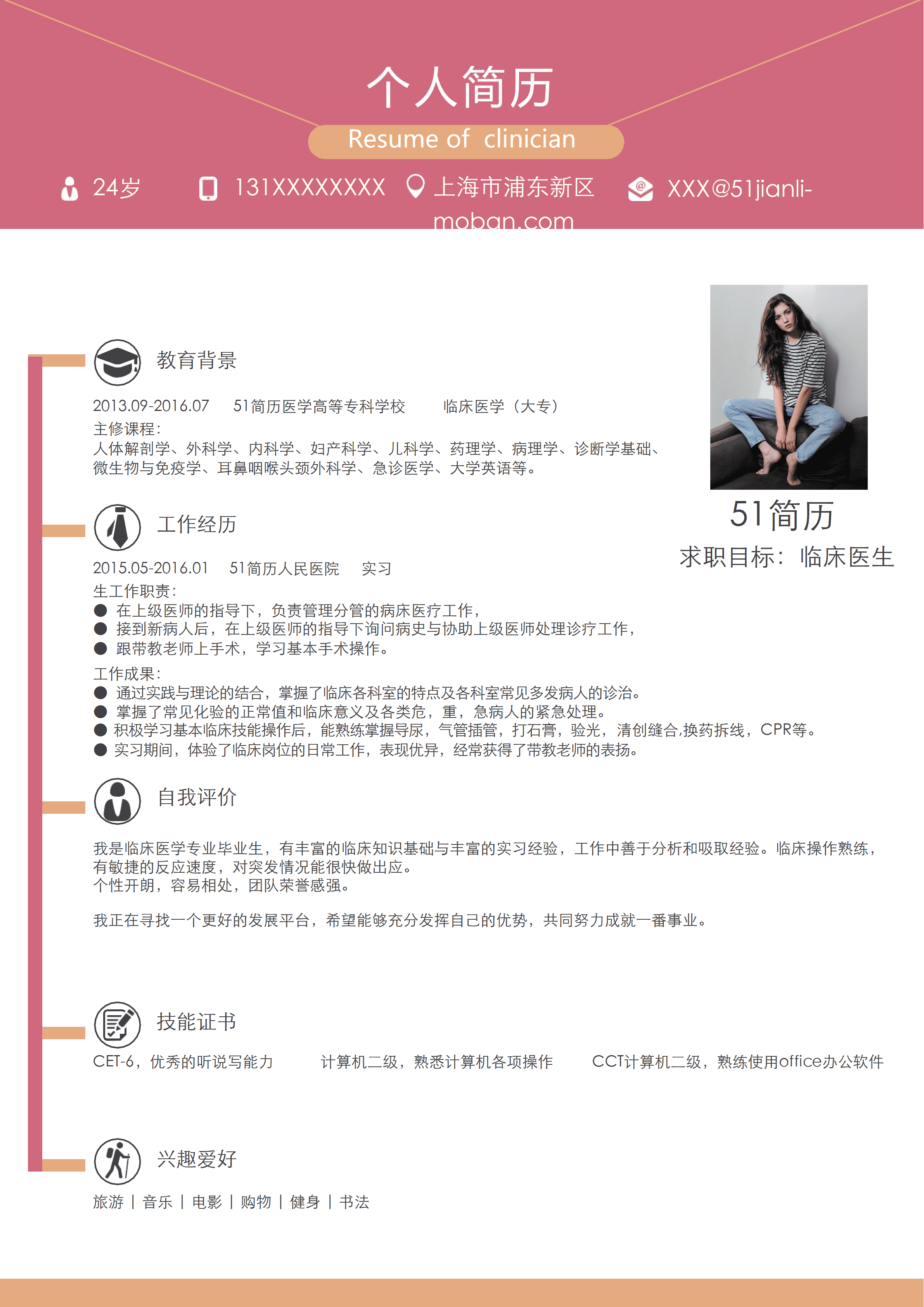 LYZW-2014简约风临床医生WORD简历模板-/