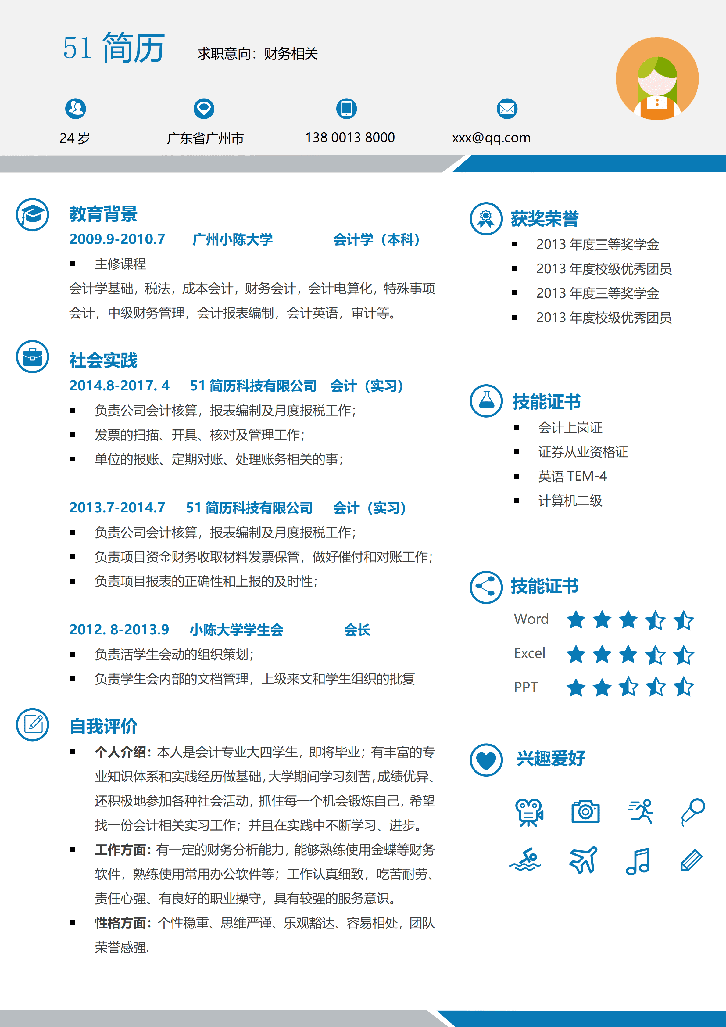 LYZW-1004简约优雅WORD个人简历模板/