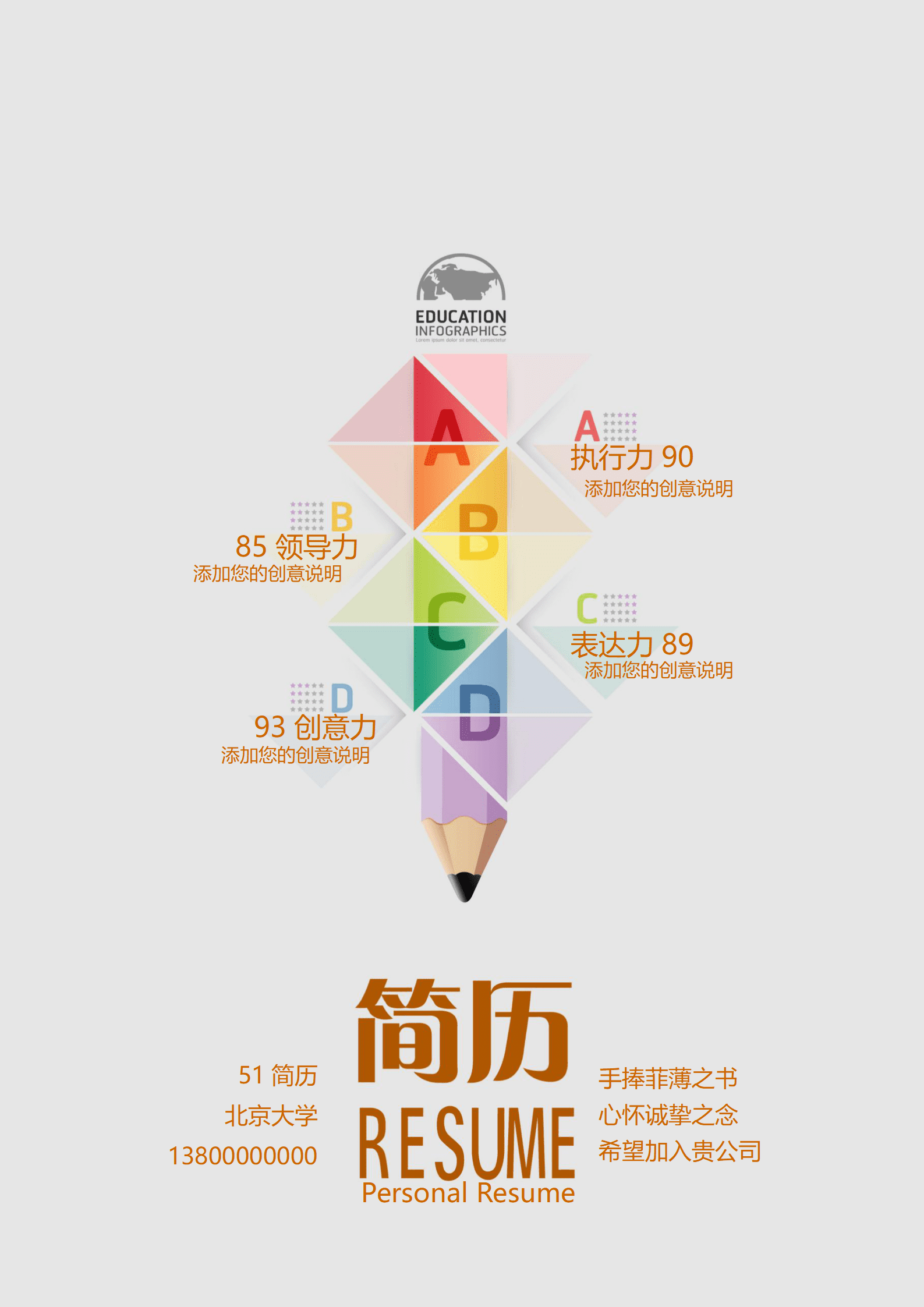 ELJY-1002封面模板word格式创意简历封面/